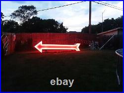 Excellent vintage WORKING Double sided Neon Arrow 14' x 3.5' x 1.5