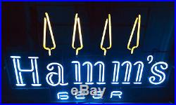 Extra Large Vintage 1960s -70s Hamms Beer 4 Pine Tree Lighted Neon Sign 3 Ft Bar