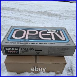 Fallon NEW VTG Unopened BOX 1998 BLUE BORDER NEON BUSINESS SIGN BRAND BRIGHT NOS