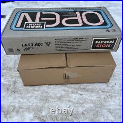 Fallon NEW VTG Unopened BOX 1998 BLUE BORDER NEON BUSINESS SIGN BRAND BRIGHT NOS