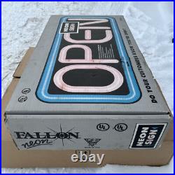 Fallon NEW VTG Unopened BOX 1998 BLUE BORDER NEON BUSINESS SIGN BRAND BRIGHT NOS