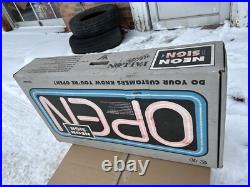 Fallon NEW VTG Unopened BOX 1998 BLUE BORDER NEON BUSINESS SIGN BRAND BRIGHT NOS