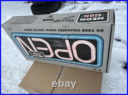 Fallon NEW VTG Unopened BOX 1998 BLUE BORDER NEON BUSINESS SIGN BRAND BRIGHT NOS