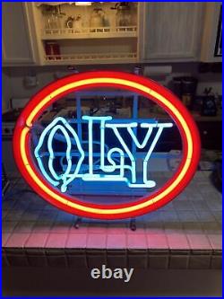 Fantastic 70's Vintage OLY Neon Sign Olympia Beer Neon bar lighted display Nice