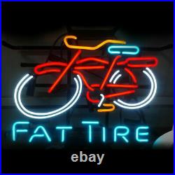 Fat Tire Bicycle Custom Pub Artwork Vintage Club Neon Light Sign Decor