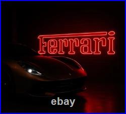 Ferrari Flex Neon Sign 35x10 Light Man Cave Car Garage Vintage Wall Decor