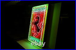 Ferrari Neon Dealership sign. Vintage Steel Enamel neon ART. HUGE 47 by 26