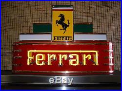Ferrari Neon Sign! Metal Vintage New Style Gas & Oil Man Cave