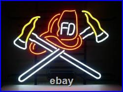 Firefighter Department Vintage Room Wall Neon Sign Bar Glass Express Shipping