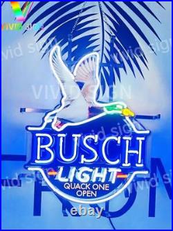 Flying Duck Blue Busch Light Quack On Open 19x15 Neon Sign Bar Vintage Style