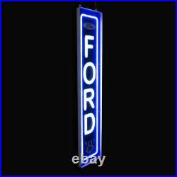 Ford Vintage Logo Vertical Garage Wall Sign Blue Light Up LED Flex Neon 47 x 10 Ford Vintage Logo Vertical Garage Wall Sign Blue Light Up LED Flex Neon 47 x 10
