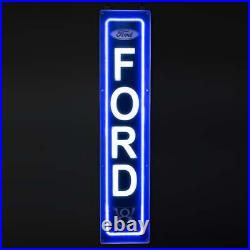 Ford Vintage Logo Vertical Garage Wall Sign Blue Light Up LED Flex Neon 47 x 10 Ford Vintage Logo Vertical Garage Wall Sign Blue Light Up LED Flex Neon 47 x 10