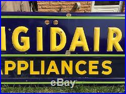 Frigidaire Appliances embossed neon porcelain sign with milk glass vintage gas