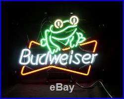 Frog Beer Neon Sign Light Bud Weise Handcraft Pub Club Bistro Patio Vintage Bar