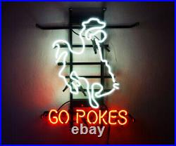 Go Pokes Vintage Art Work Neon Sign Light Room Bar Shop Pub Wall Decor