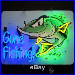 Gone Fishing Vintage Handmade Neon Sign 24x18