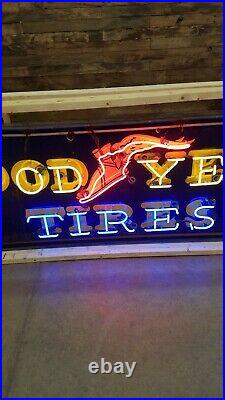 Goodyear porcelain Neon Sign gas oil vintage Collectable Mancave garage