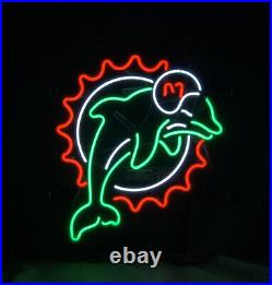 Green Miami Dolphins Club Neon Sign Vintage Man Cave Lamp Decor