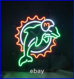 Green Miami Dolphins Club Neon Sign Vintage Man Cave Lamp Decor