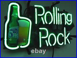 Green Roll Rock Bottle Can Vintage Artwork Neon Sign Neon Beer Sign