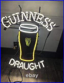 Guinness Draught Beer Neon Sign 28x24 Bar Light Works Vintage Pub Decor Pickup