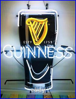 Guinness Harp Black Can Acrylic Glass Neon Sign Artwork Cave Bar Vintage