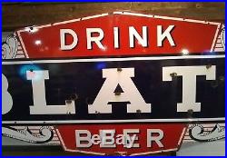 HUGE 8' VINTAGE PORCELAIN DRINK BLATZ BEER NEON SIGN SKIN 96 Milwaukee WI