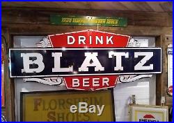 HUGE 8' VINTAGE PORCELAIN DRINK BLATZ BEER NEON SIGN SKIN 96 Milwaukee WI