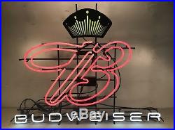 HUGE Vintage BUDWEISER Neon Sign Crown Wall Window Tap Beer 48W