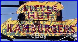 Hamburger Vintage Neon Sign Hand Colored Photo Restaurant Art Fast Food Decor