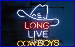 Hat Long Live Cowboy Neon Light Sign Gift Neon Wall Sign Window Artwork Vintage