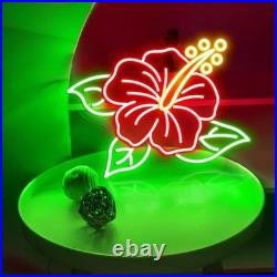 Hibiscus LED Neon Sign 26x20 Light Tropical Flower Vintage Room Wall Decor Hibiscus LED Neon Sign 26x20 Light Tropical Flower Vintage Room Wall Decor