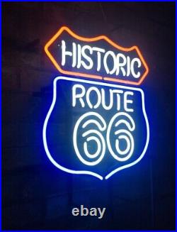 Historic ROUTE 66 Display Decor Custom Real Glass Neon Sign Vintage