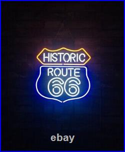 Historic ROUTE 66 Display Decor Custom Real Glass Neon Sign Vintage