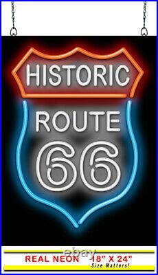 Historic Route 66 Neon Sign Jantec 18 x 24 Antique Vintage Garage 50's