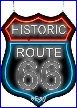 Historic Route 66 Neon Sign Jantec 24 x 30 Vintage Antique 50's Garage