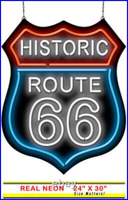 Historic Route 66 Neon Sign Jantec 24 x 30 Vintage Antique 50's Garage