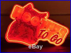 Hooters To Go Restaurant Vintage Lighted Neon Sign