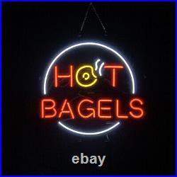Hot Bagels Neon Light Sign Vintage Apartment Bar Glass Decor Home Lamp 20x16