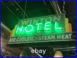 Hotel Neon Sign Vintage Double sided barrel vault Curved