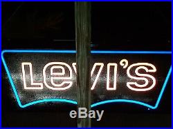 Huge 4' ft Levi Blue Jeans Advertising Sign faux Neon Vintage Antique rare size