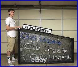 Huge Vintage Playboy's Club Lingerie Hanging Neon Sign Stage 3 Hollywood Club