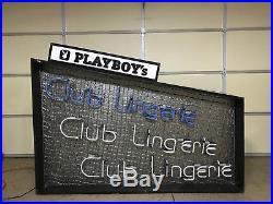 Huge Vintage Playboy's Club Lingerie Hanging Neon Sign Stage 3 Hollywood Club