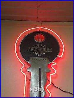Huge Vintage Rare Oem Harley Davidson / Indian Dealer Key Sign Neon Sign