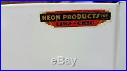Illinois Window Shade Sign Vintage Drug Store With Box Neon Products Lima Ohio
