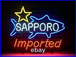 Imported Sapporo Real Glass Bar Shop Vintage Neon Light Sign Real Glass 19