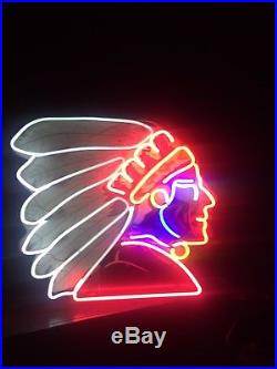 Indian Motorcycle, Vintage Neon Sign, 1940's, Authentic