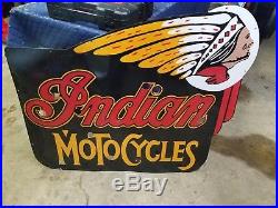 Indian Motorcycles Porcelain Metal Neon Sign Dealer Chief Vintage Style 1 of 15