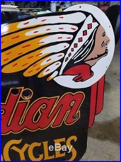 Indian Motorcycles Porcelain Metal Neon Sign Dealer Chief Vintage Style 1 of 15