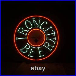 Iron City Beer Steel Neon Light Sign Vintage Pub Sign Display Acrylic 17